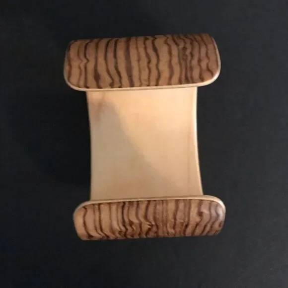 Handmade zebra wood bent veneer cuff. - Picture 4 of 7